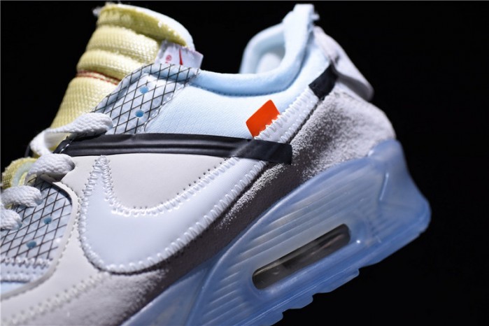 OW x Nike Air Max 90 AM90 THE TEN 10 Sail Muslin Virgil Abloh AA7293-100