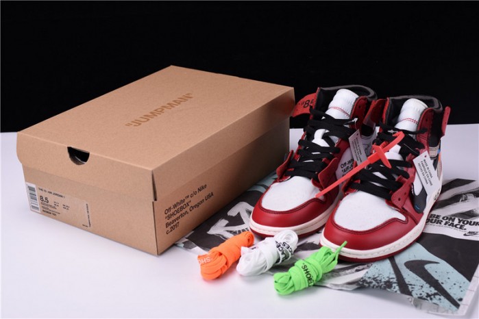 OW Air Jordan 1 Retro Chicago The Ten AA3834-101